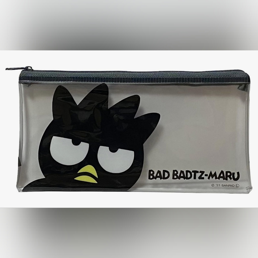 SANRIO Bad Badtz Maru clear zip pouch Hello Kitty kawaii